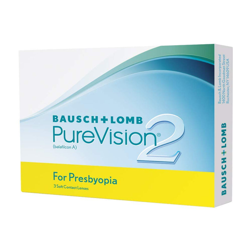 Bausch + Lomb PureVision 2 for Presbyopia monthly lenses, very thin progressive contact lenses, soft, pack of 3 BC 8.6 mm / DIA 14 / -3.75 diopters / ADD High - NewNest Australia