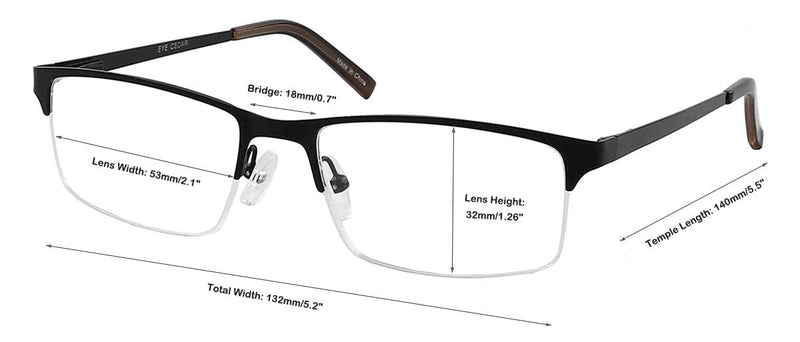 Amcedar 5-Pack Reading Glasses Men Metal Half-Frame Spring Hinges Rectangle Style Stainless Steel Material Includes Computer Readers +1.00 5 Pairs Mix 1.0 x - NewNest Australia