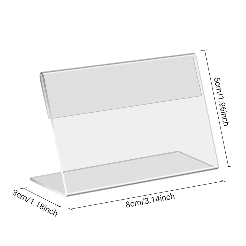 Daletu Mini Acrylic Sign Holder, 30 PCS 3.14" X 1.96" Clear Plastic Table Top Name Card Price Tag Lable Display Stand - NewNest Australia