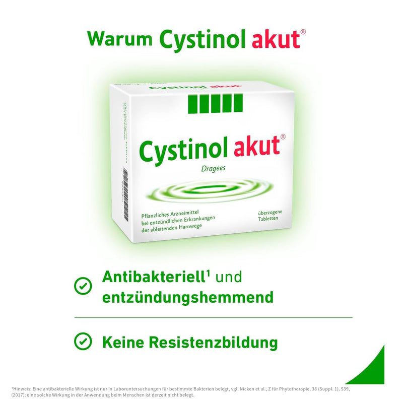 Cystinol acute 100 dragees for acute, uncomplicated cystitis and urinary tract infection - herbal medicine - quick and antibacterial 100 pieces (pack of 1) - NewNest Australia