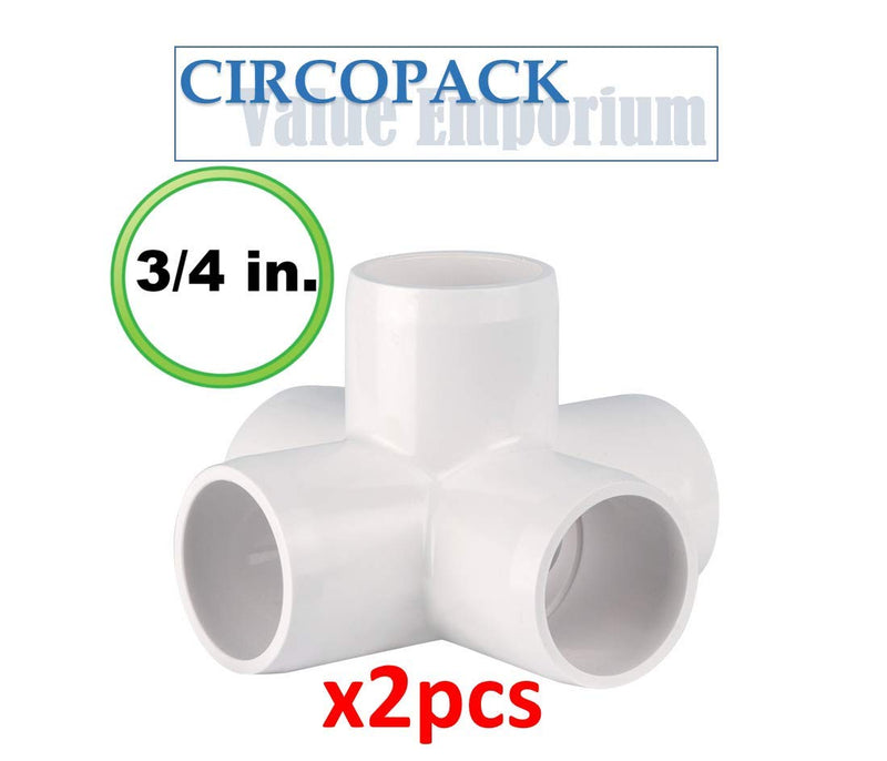 CIRCOPACK 3/4" PVC Fitting Connectors Furniture Grade (2 pieces) (5-way cross) - NewNest Australia