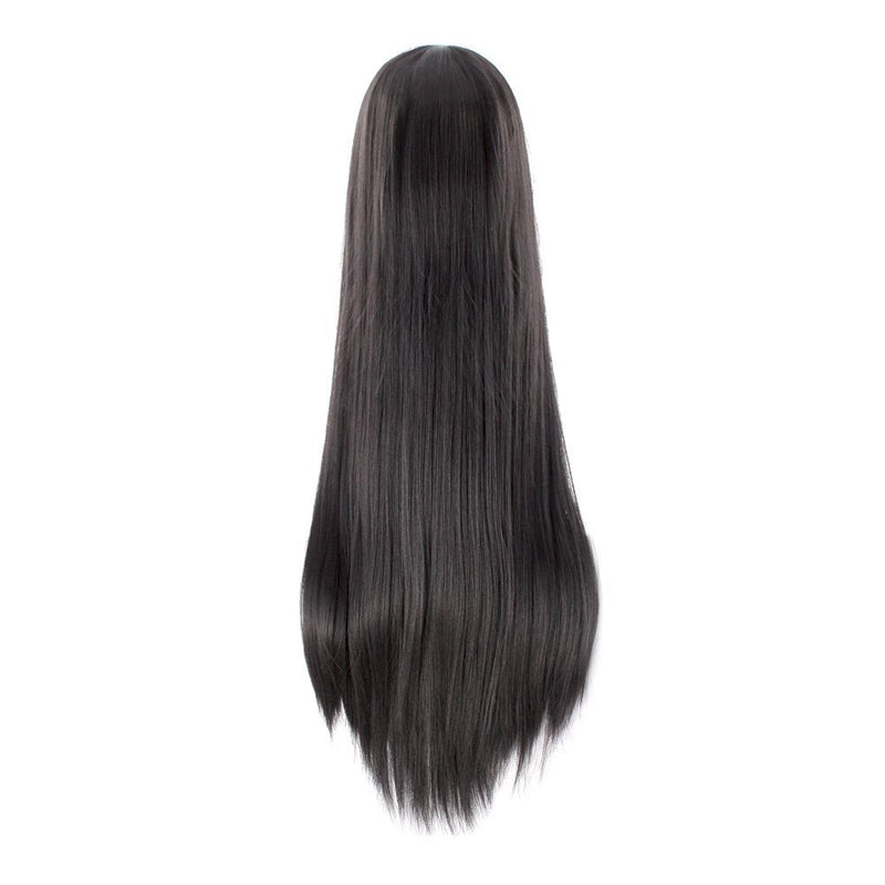 Colorfulpanda Long Black Straight Cosplay Wig Natural Synthetic Hair Costume Fancy Dress Wig for Women Girls Mens Halloween Party or Daily Use 32" 80cm Natural Black - NewNest Australia