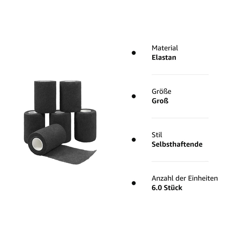 Vangoal 2MIQ Black Bandage 7.5 cm 4.5 m, Acrylic - NewNest Australia