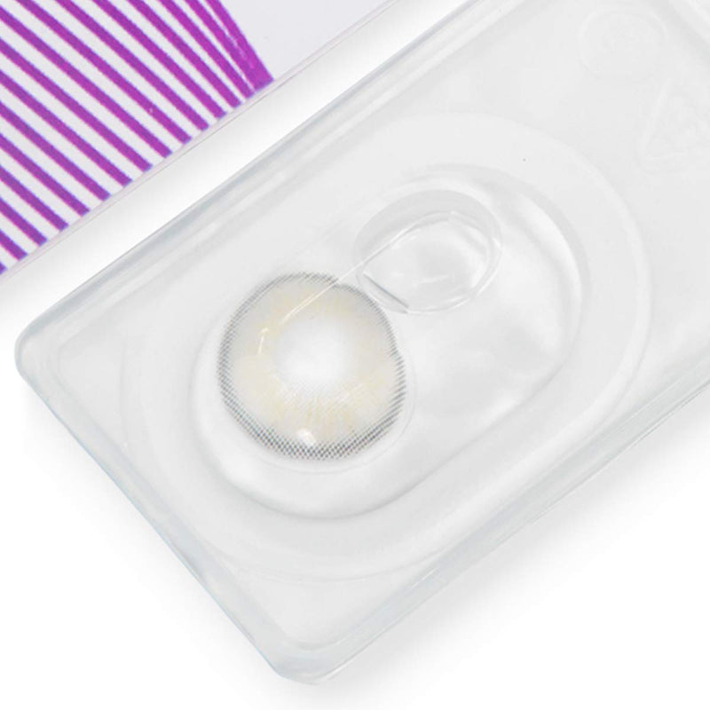 Glamlens Silicone Comfort Contact Lenses Very Strong Opaque And Natural Gray Color 'Elly Gray' + Container - 1 Pair (2 Pieces) - Dia 14 Mm - No Prescription 0.00 - NewNest Australia