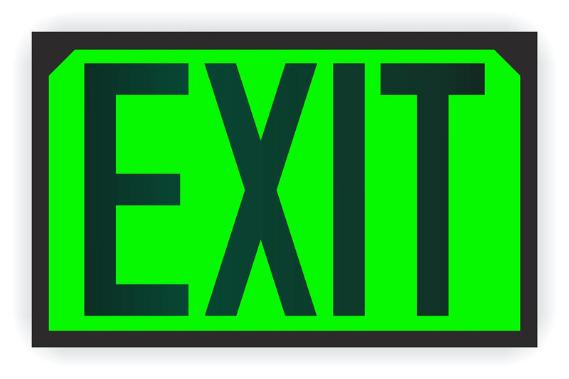 OSHA Photoluminescent Exit Sign (Green) UV Inks on Aluminum 12" x 7.5" | HEAT Resistant | COLD Tolerant | WEATHER Proof. - MADE IN USA - - NewNest Australia