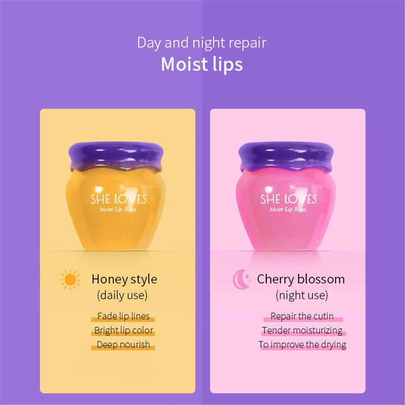 2PCS Lip Mask Overnight, Honey&Sakura Day and Night Repair Lip Sleeping Masks Honey Lip Balm, Fade Lip Lines Bee Balm Lip Balm, Hydrating &Prevention Dry and Crack Lip Scrubs Exfoliator - NewNest Australia