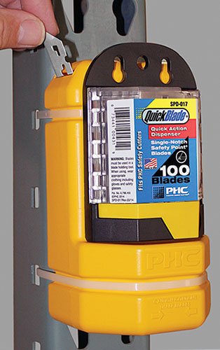 Pacific Handy Cutter Blade Bank, Used Razor Blade Disposal with Wall Mount, Safely Dispose of Used Blades, Keep Blades Out of Trash Bags, Off of Floors, and Away from Other Hazardous Locations, Yellow (BH00206) - NewNest Australia