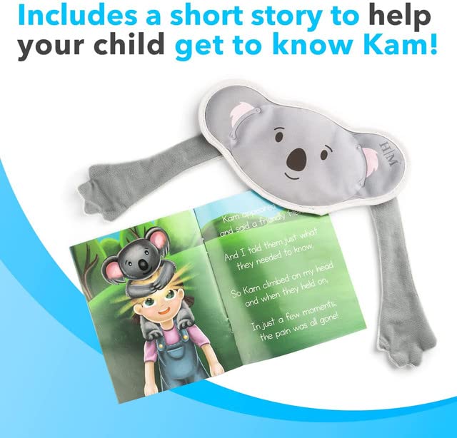 Halo Mask Kids Ice Pack for Injuries -"Kam The Koala" Kids Ice Pack - Cold Compress for Kids - Children's Hot & Cold Packs for Pain Relief, Fever, First Aid - Gel Ice Packs with Storybook - NewNest Australia