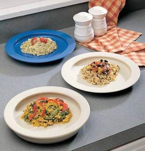 Sammons Preston Durable Plate, Foldable Travel Plate with Inner Edger for Spill Prevention, Eating Support for Children, Adults, Elderly and Disabled, 9 Inch Cream Colour - NewNest Australia