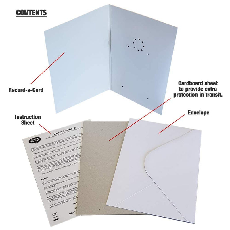 Talking Products, Voice Recordable Greeting Card, 40 Seconds Recording with Replaceable Batteries. Record and Send your own Personal Voice Message, Music or Sound Effects - NewNest Australia