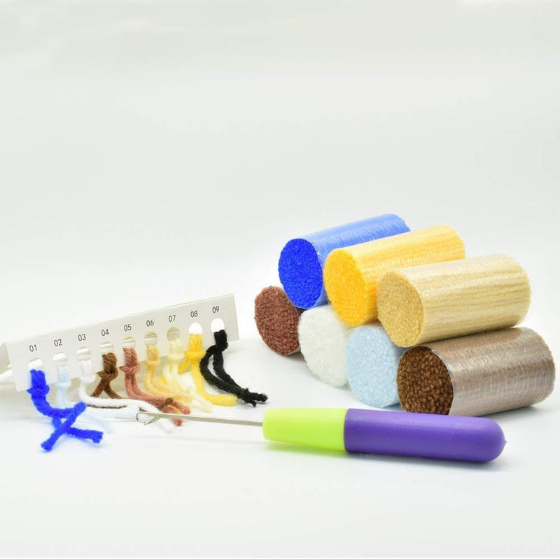 LAPATAIN Latch Hook Kits DIY Crochet Yarn Kits,Baseball Carpet Embroidery Hook Rug Kit Needlework Sets Cushion for Kids or Adults Home Decor 20x20inch Baseball - NewNest Australia