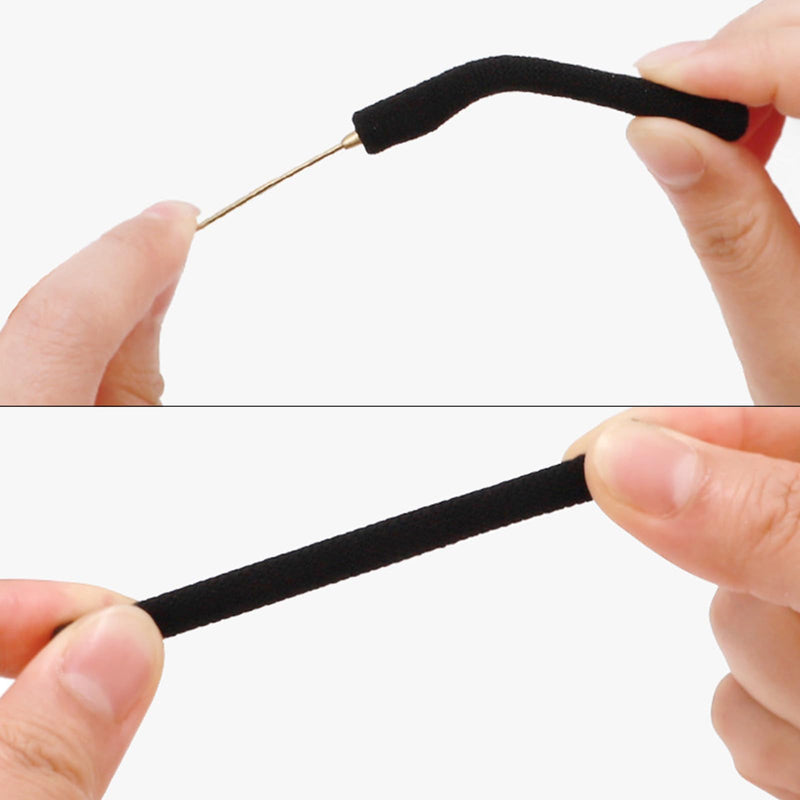 Ruoxixi 2 Pairs Of Glasses Ear Cushion Pads Non-Slip Glasses Ear Hooks Glasses Strap For Reading Glasses, Universal Ear Hook Glasses Holder Non-Slip Glasses Temple For Sunglasses, Knitted, Black - NewNest Australia