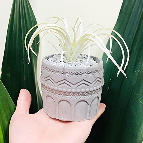 Concrete Flower Pot Silicone Molds Retro Pattern Art Design Silicone Planter Molds Succulent Plants Cement Clay Molds Epoxy Jewelry Storage Box Moulds - NewNest Australia
