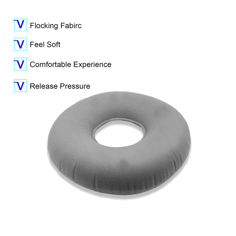 Doughnut Seat Hemorrhoids Cushion, Inflatable Ring Cushion for Pressure Relief, Hemorrhoids, Piles, Doughnut Pillow Piles Cushion for Coccyx, Tailbone Pain, Maternity Sciatica Pillow(Grey) Grey - NewNest Australia