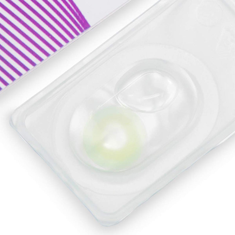 Glamlens Silicone Comfort Contact Lenses Very Opaque And Natural Green Colored "Alice Green" + Container - 1 Pair (2 Pieces) - Dia 14.50 - Without Strength 0.00 Dioptres - NewNest Australia
