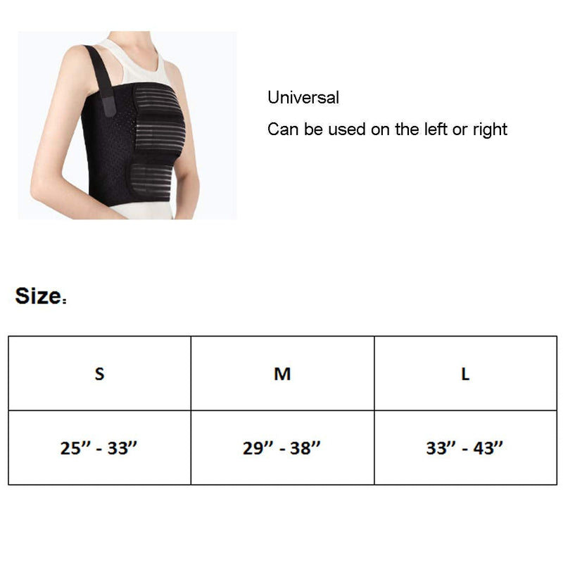 Solmyr Rib Brace Broken Rib Belt, Rib Support Brace for Men and Women, Breathable Chest Wrap Belt for Sore or Bruised Ribs Support, Sternum Injuries, Dislocated Ribs Protection, Pulled Muscle Pain (S) Small - NewNest Australia