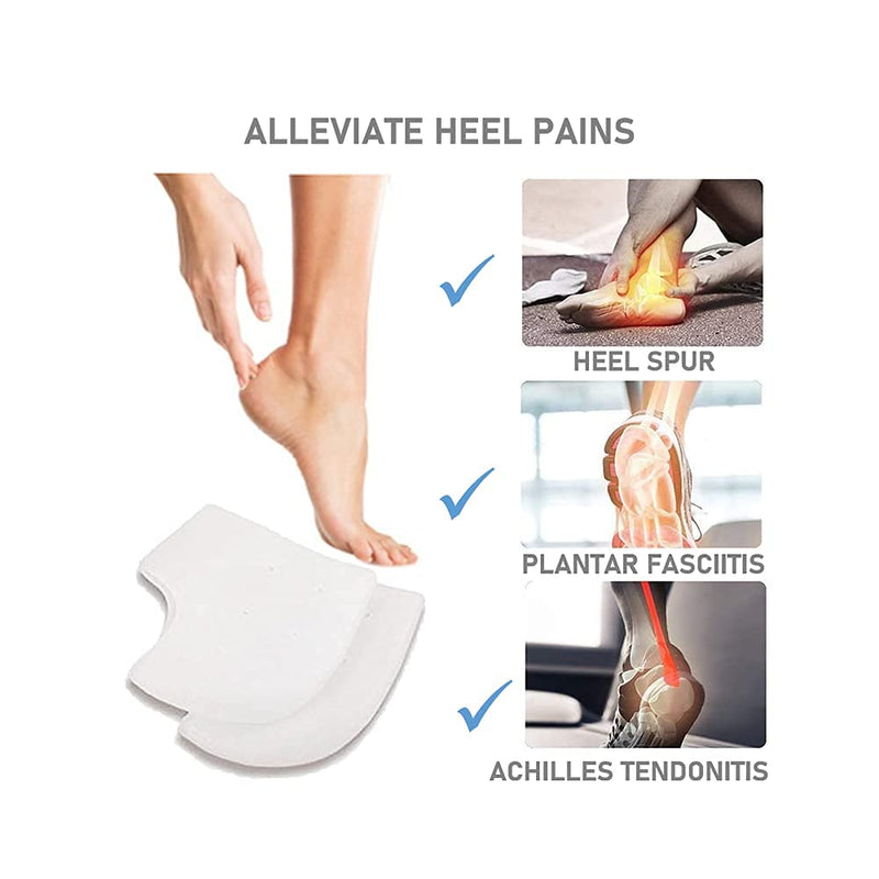 VivoFoot 2 Pairs of Gel Heel Protectors, Plantar Fasciitis Insoles, Pure Silicone Cushion, Relieves Heel Pain and Cracked Heels 4 Pieces (Pack of 1) - NewNest Australia