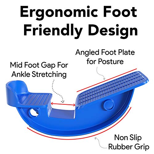 ProHeal Foot Rocker Calf Stretcher with Spiked Ball Massager - for Plantar Fasciitis, Achilles Tendonitis - Calf, Foot, Heel, and Ankle Stretcher - Lower Leg Pain Relief - Black with Blue Ball Black With Purple Ball - NewNest Australia