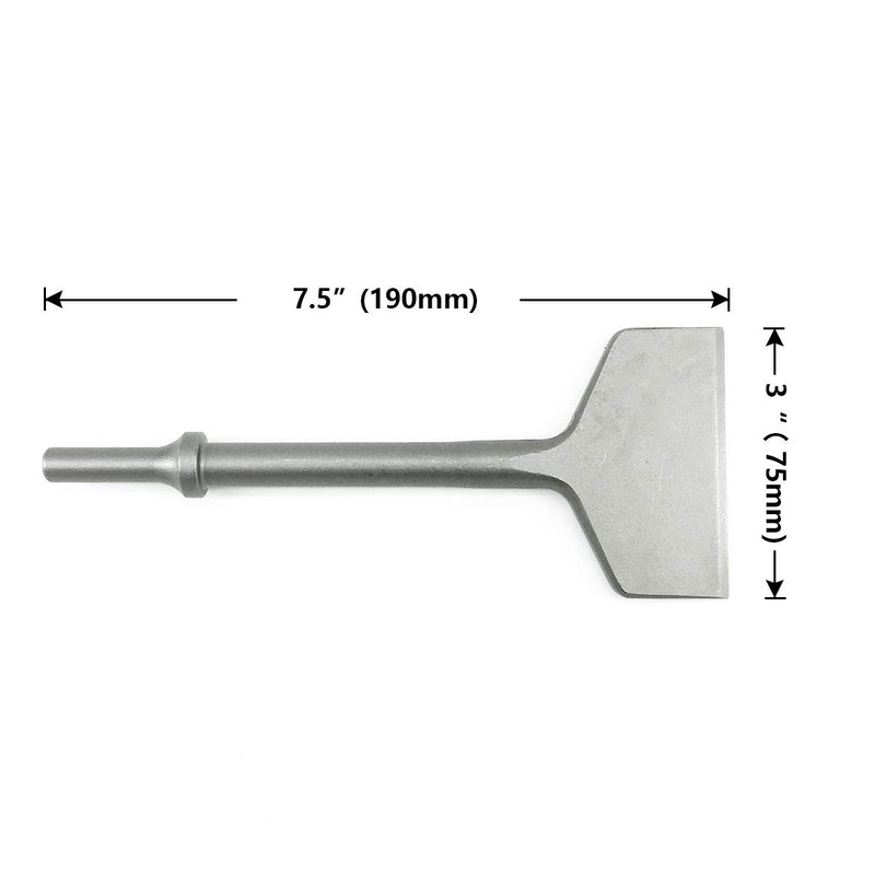 3 Inch Wide Pneumatic Chisel 0.401 Inch Shank Air Chisel Bit Tile & Thinset Scaling Chisel Thinset Scraper Wall and Floor Scraper Tile Remover Work with 0.401 Inch Air Hammer Air Chisel Hammer - NewNest Australia