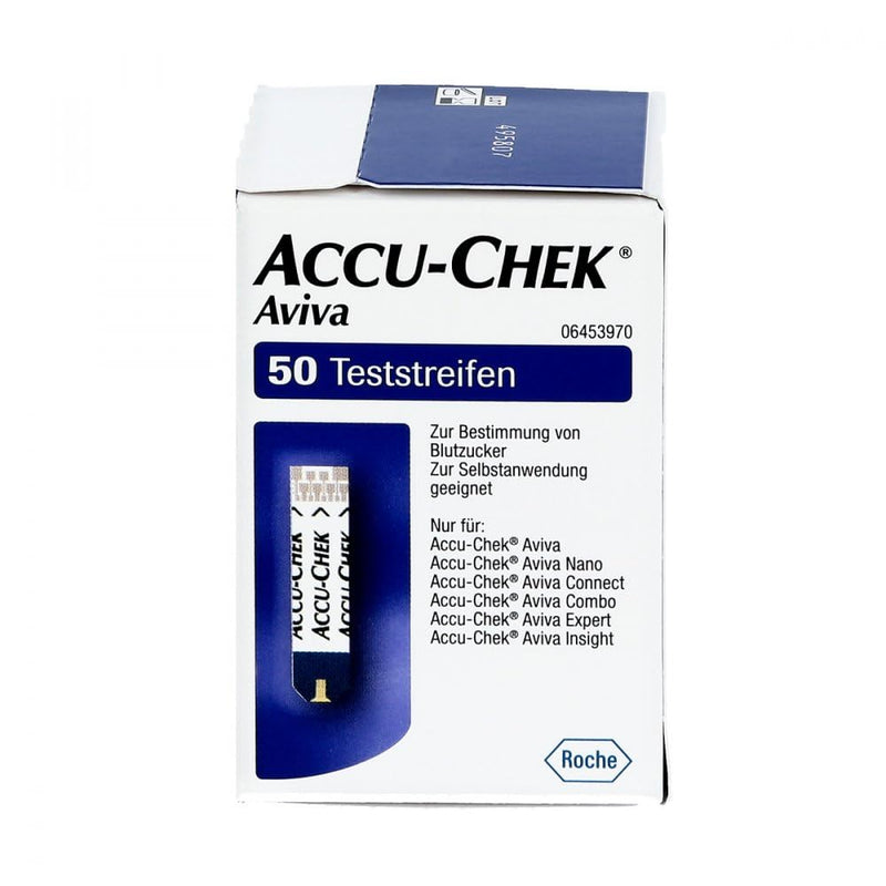 Accu Chek AVIVA blood sugar test strips, unisex, pack of 1 (1 x 50 pieces) - NewNest Australia