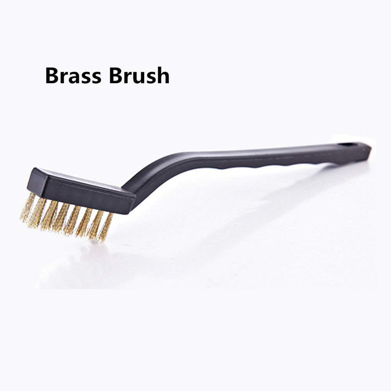12PCS MINI Wire Brushes, Stainless Steel & Brass Brush Set, Curved Handle Scratch Brush for Automotive, Cleaning Welding Slag and Rust 12Pcs Wire Brushes Set - NewNest Australia