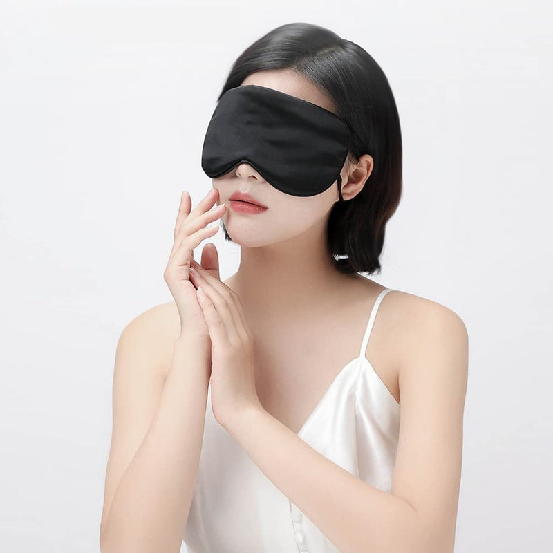 kuou 24 Pack Sleep Eye Mask Shade Cover, Soft Blindfold Travel Sleep Cover Comfortable Lightweight Eye Sleeping Mask for Travel, Sleeping, Lunch Break (Black) - NewNest Australia