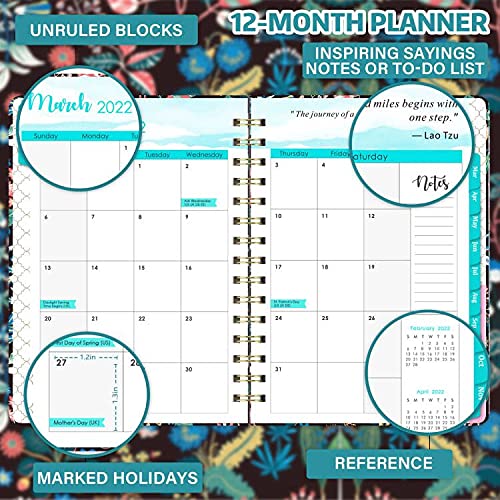 2022 Planner- 2022 Weekly & Monthly Planner with Inner Pocket, Calendar Planner with Tabs , 6.4'' x 8.5'' 12 Months Planner with Flexible Cover, Elastic Closure 6.4 inches X 8.5 inches Multi - NewNest Australia