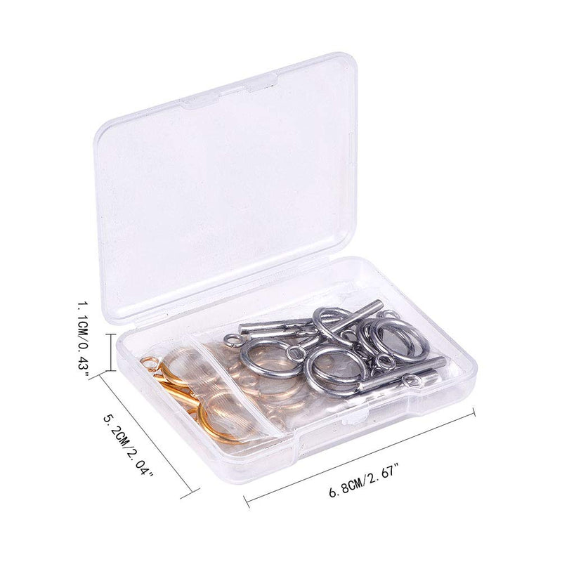 PandaHall Elite 12 Sets 2 Colors 304 Stainless Steel Round Toggle Clasps Connectors for Bracelet Necklace Jewellery DIY Craft Making Ring 14mm Stainless Steel Color/Golden-12 Sets - NewNest Australia