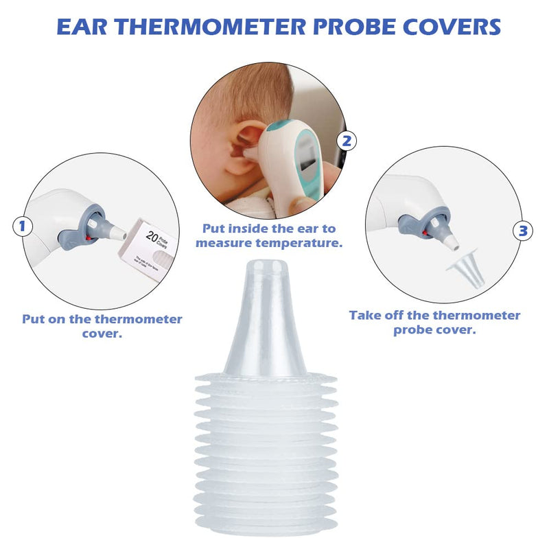 100Pcs Ear Thermometer Probe Covers, Refill Caps Thermometer Covers for Various Types of Digital Thermometers, Pack of 100 Pieces (Pack of 100 PCS) Pack of 100 Pcs - NewNest Australia