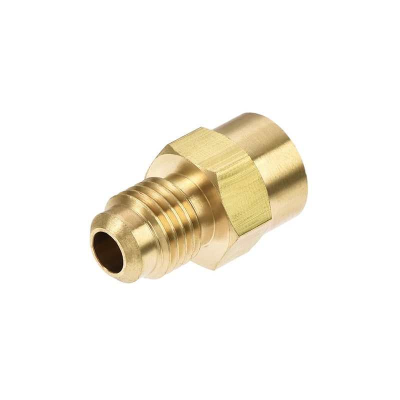 uxcell Brass Pipe fitting, 1/4 SAE Flare Male to 1/8NPT Female Thread, Tubing Adapter Hose Connector, for Air Conditioner Refrigeration, 2Pcs - NewNest Australia