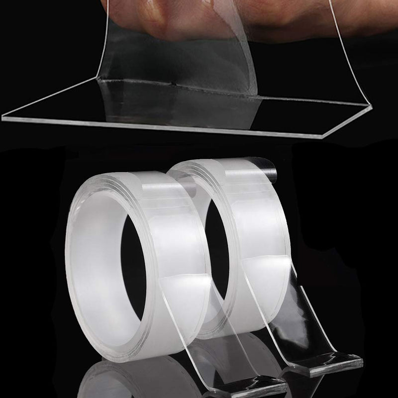 LLPT Double Sided Nano Tape 2 Inch x 33 Feet Strong Mounting Tape Heavy Duty Gel Tape Clear Traceless Washable Removable No Residue for Home Office Store Deco Card Poster Photo Wall (SN233) 2" x 33 Feet - NewNest Australia