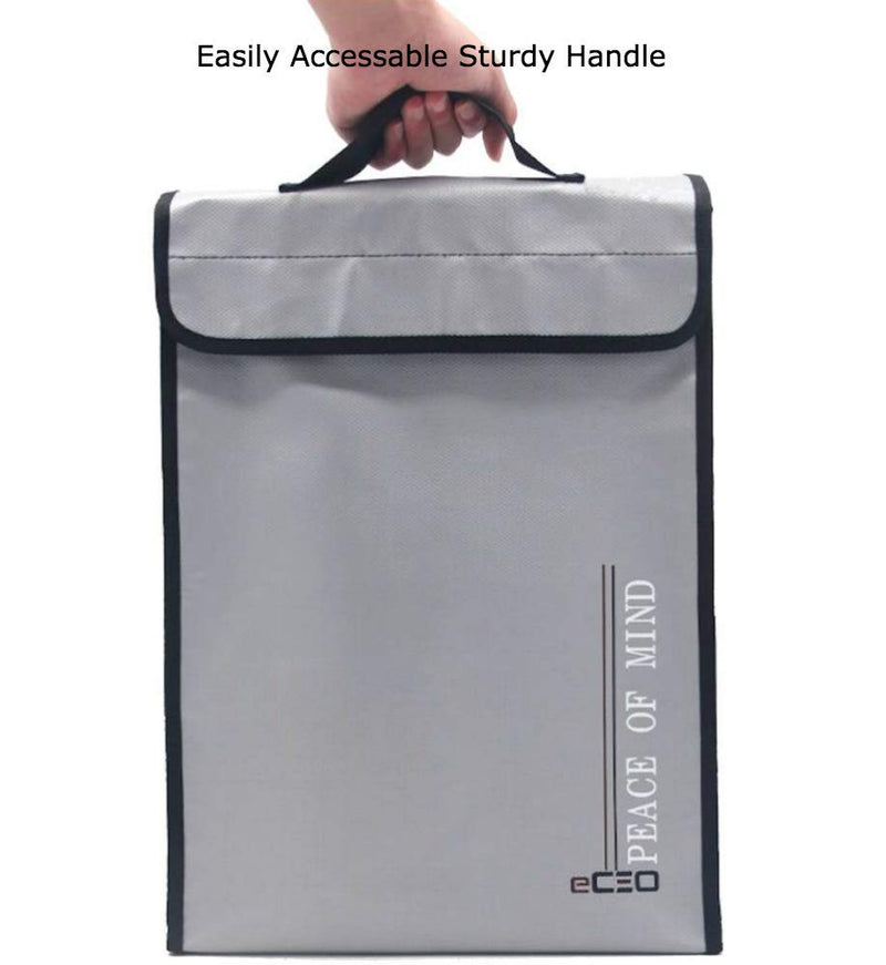 eCEO Fireproof Money Document Bag Triple-Layer Protection for Documents, Money, Jewelry, Cash Holder Pouch - Fireproof, Water Resistant XLarge Capacity Zipper to Secure Your Valuables - NewNest Australia