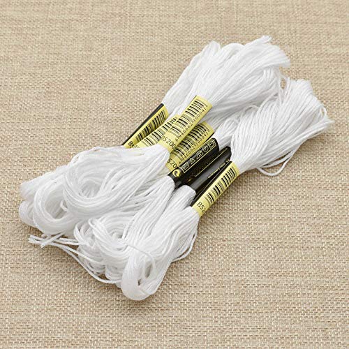 White Embroidery Floss, 24 Skeins Embroidery Thread Friendship Bracelet String, Cross Stitch Threads Hair Wrap Yarn - NewNest Australia