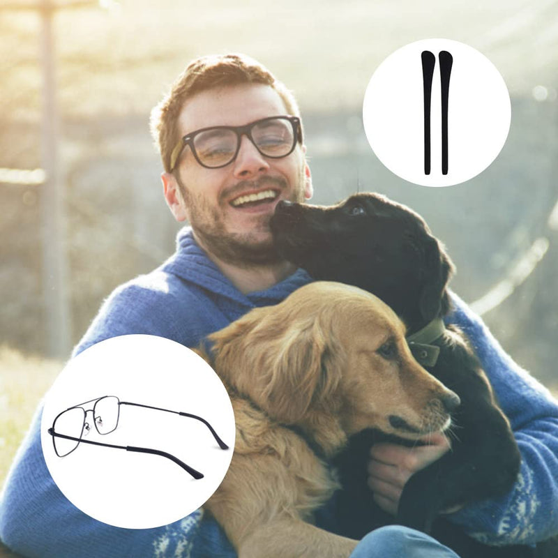 Lytivagen 8 Pairs Of Silicone Glasses Covers, Non-Slip Glasses End Caps, Comfort Glasses, Ear Hooks With 8 Pairs Of Silicone Glasses, Ear Hooks, Glasses Holder, Non-Slip Covers For Thin Glasses Legs, Brown Black - NewNest Australia