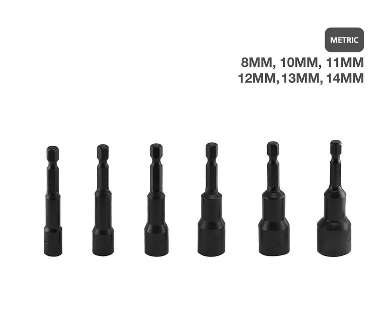 Neiko 10250A Magnetic Hex Nut Driver Master Kit, Cr-V Steel | 1/4" Quick-Change Hex Shank | SAE & Metric | 12-Piece Set - NewNest Australia