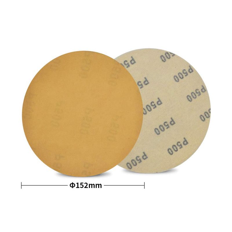 SPEEDWOX 50 Pcs 6 Inches Sanding Discs 500 Grit Dustless Hook and Loop Sandpaper for Random Orbital Sander Yellow Finishing Discs for Automotive Woodworking 500-Grit - NewNest Australia
