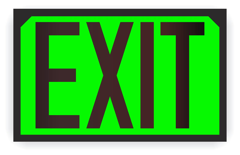 OSHA Photoluminescent Exit Sign (Red) UV Inks on Aluminum 12" x 7.5" | HEAT Resistant | COLD Tolerant | WEATHER Proof. - MADE IN USA - - NewNest Australia