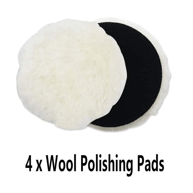 IPELY 6 Pcs 6 Inch Wool Polishing Buffing Pad Polishing Buffing Wheel for Drill Buffer Attachment with M14 Drill Adapter - NewNest Australia