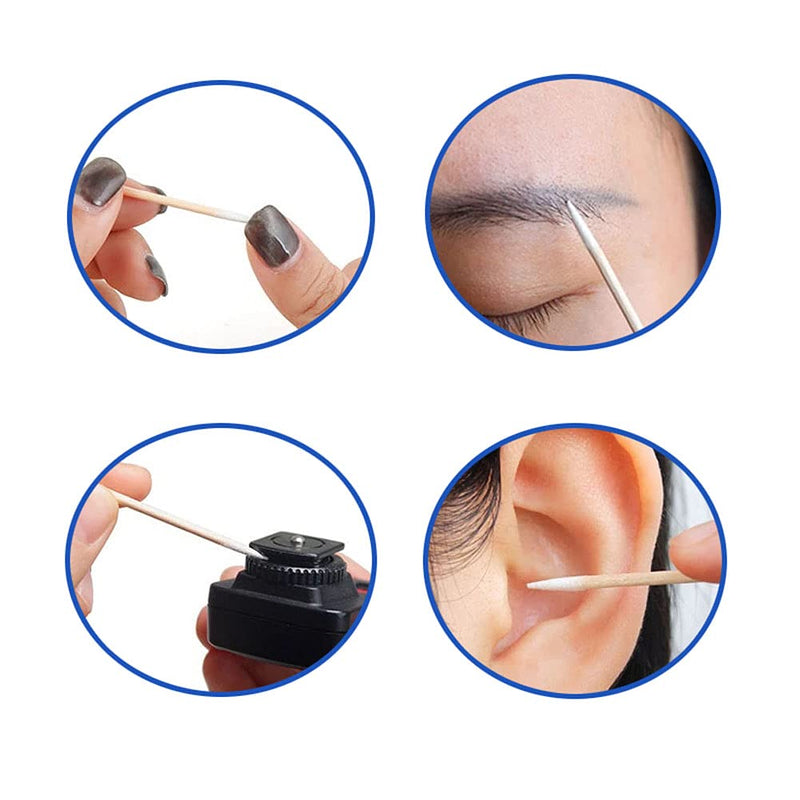 400pcs Microblading Cotton Swab with Wood Handle Small Pointed Tip Head for Eyebrow Tattoo Beauty Make-up Color Nail Seam Dedicated Dirty Picking Sticks - NewNest Australia