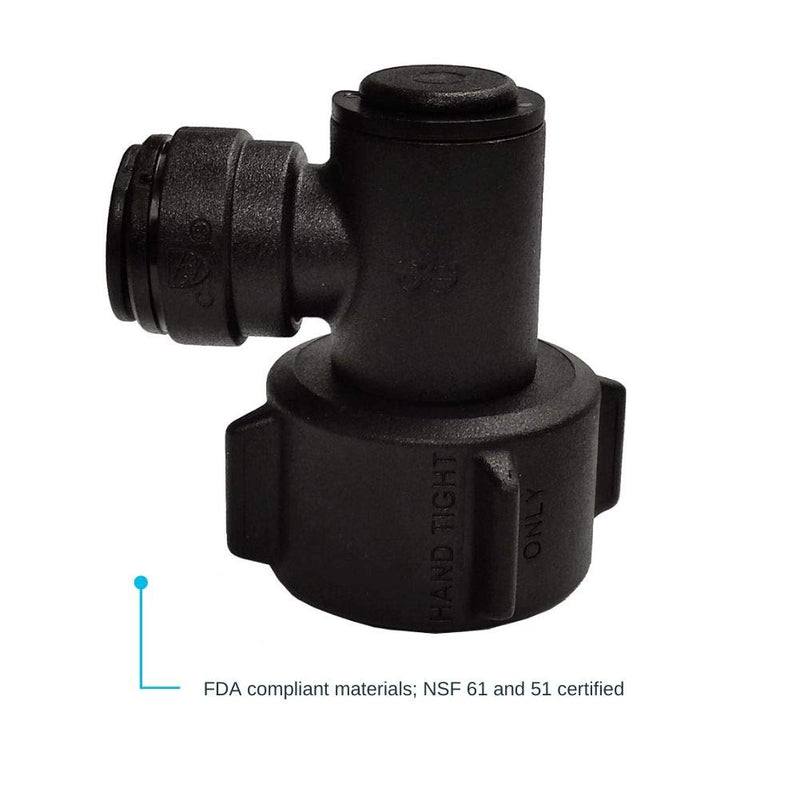 John Guest Speedfit NC2723P Female Swivel Elbow, Push-to-Connect, 3/8 OD x 3/4 NH , Black - NewNest Australia