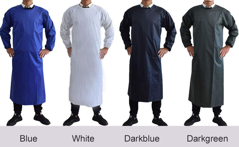Waterproof Aprons with Long Sleeves woodworking apron Plus size Apron Water proof for Men Women MD008-Blue one size Blue - NewNest Australia