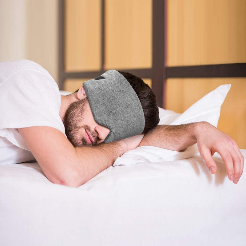 Handmade Cotton Sleep Mask - New Design Light Blocking Sleeping Eye Mask Soft and Comfortable Eye Shape Blinder Blindfold Airplane with Pouch for Nap Sleeping Travel for Women Men Kids(Gray Modal) Upgraded Gray - NewNest Australia