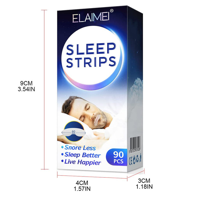 90 X Sleep Strips Mouth Tape For Nose Breathing Less Mouth Breathing Improved Nighttime Sleeping Instant Snoring Relief Snoring Aids Straps Stop Snoring For Mouth Breathers For Adults For Men - NewNest Australia