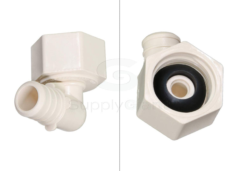 Supply Giant QQTM1212-5 Plastic Poly Alloy 90 Degree Swivel Elbow Pex x FPT Barb Pipe Fitting, 1/2'' x 1/2'', White, 5 Pack 1/2'' x 1/2'' - NewNest Australia