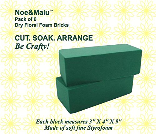 Floral Foam Blocks | Florist Flower Styrofoam Green Craft Bricks Applied Dry or Wet | Set of 6 - NewNest Australia