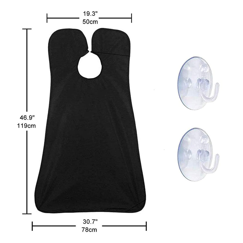 Beard Apron, Beard Bib for Shaving Haircut, Non-Stick Hair Catcher Grooming Cloth with 2 Suction Cups, Gifts for Men Black - NewNest Australia