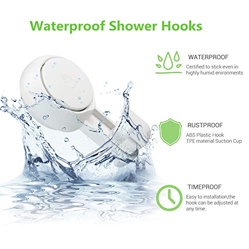 NewNest Australia - Marchpower Suction Cups Shower Hooks Reusable SuperLock Utility Hooks(4 Pack) Heavy Duty Vacuum Suction Home Kitchen Bathroom Wall Hooks Hanger for Towel Loofah Cloth Key & Ceiling Hanger 4 Pack 