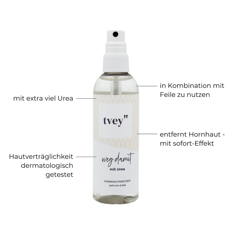 tvey" away with it: callus remover spray with immediate effect - remedy for calluses and dry skin - with extra urea for soft feet - callus softener made in Germany 100ml vegan - NewNest Australia