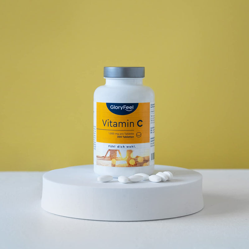 Vitamin C 1,000mg - Immune Support** High dosage - 200 vegan tablets (7 months) - Laboratory tested and made in Germany without additives - NewNest Australia