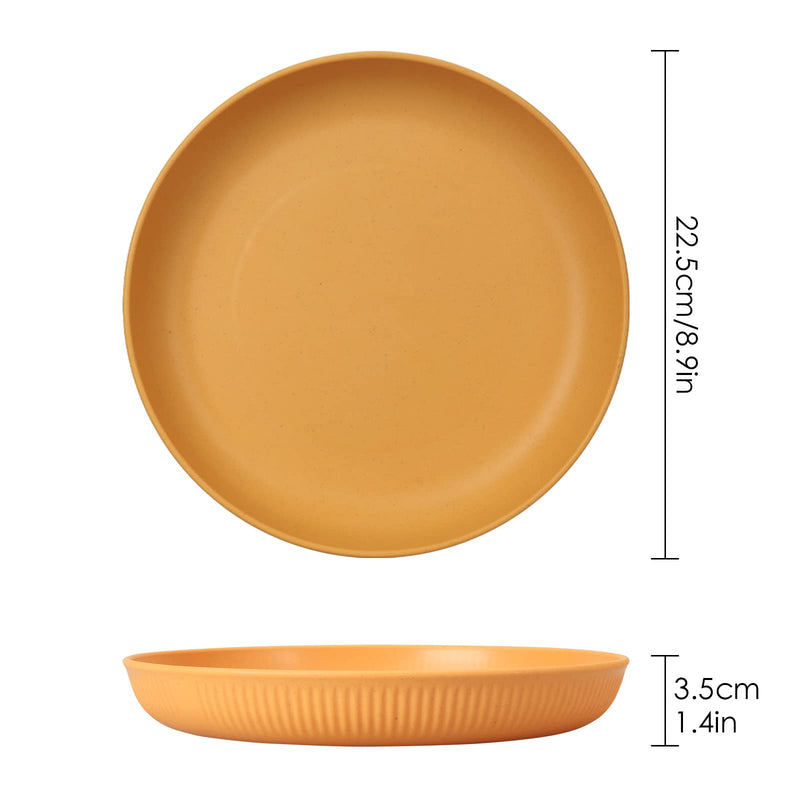 6pcs Unbreakable Dinner Plates Set, Plastic Plates Deep Camping Plates Set, 9 Inch Picnic Plates for Salad, Pasta, Party, Home, Office, Microwave and Dishwasher Safe 6pcs - NewNest Australia